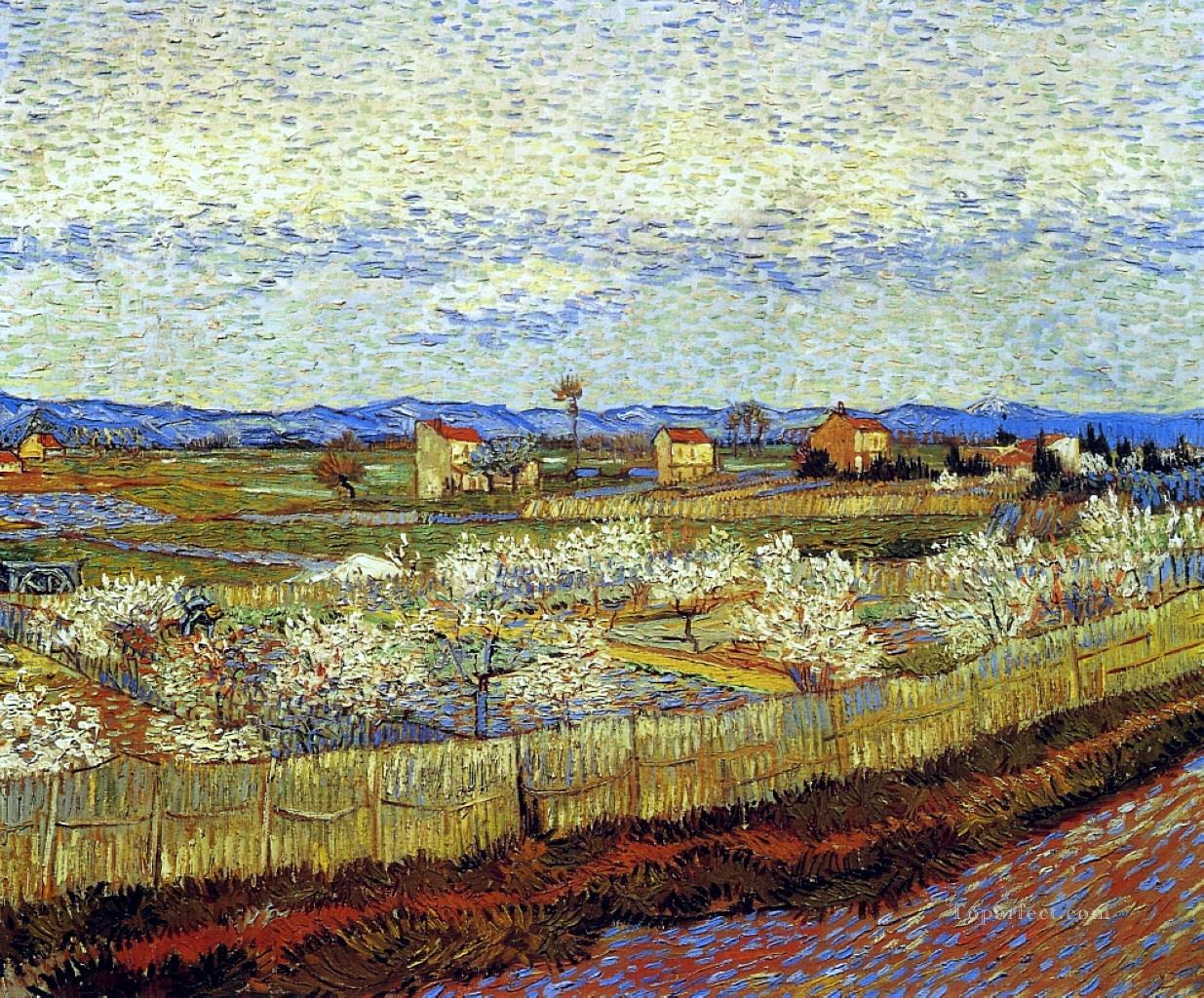 Peach Trees in Blossom Vincent van Gogh Oil Paintings